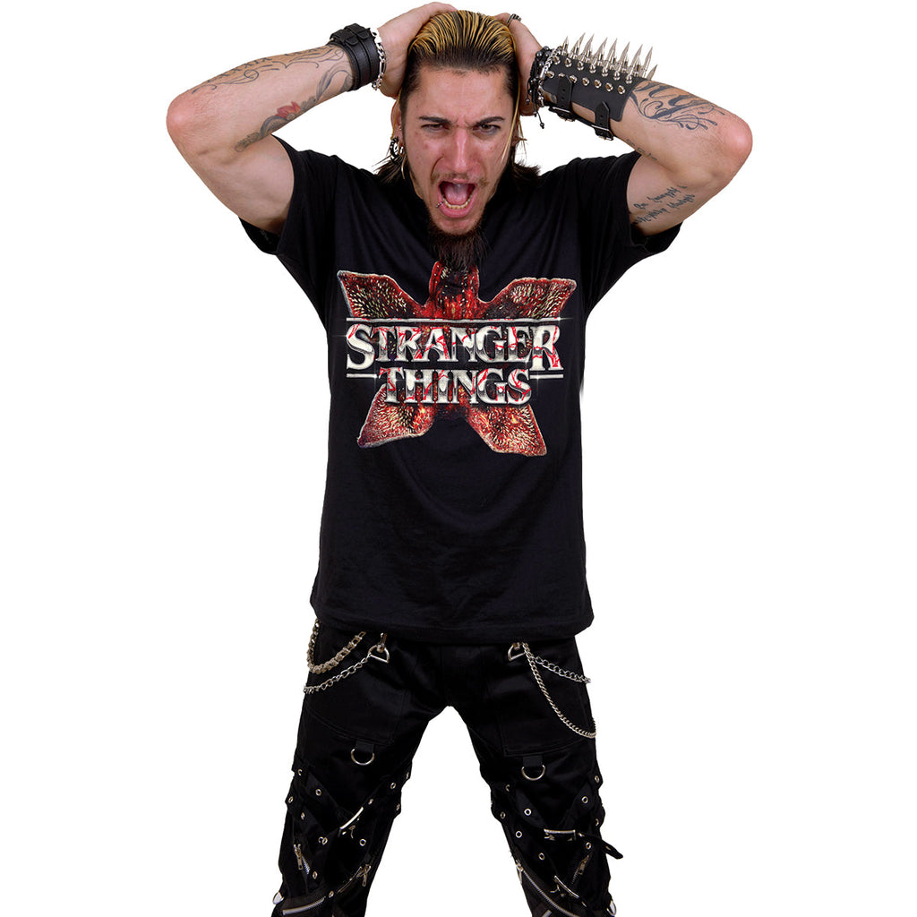 DEMOGORGAN LOGO - Front Print T-Shirt Black