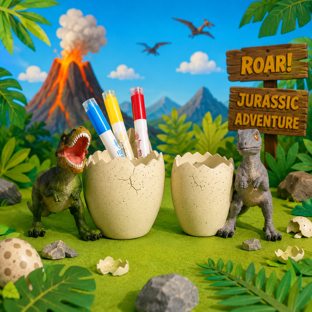 T-Rex Dinosaur Egg Resin Pen Holder