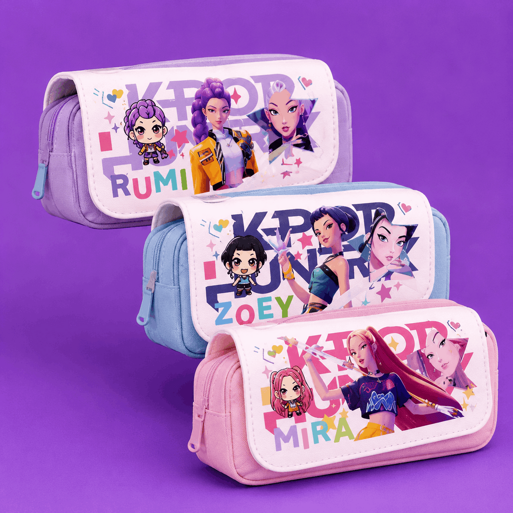 KPop Demon Hunters Pencil Case | Large Capacity School Pencil Pouch