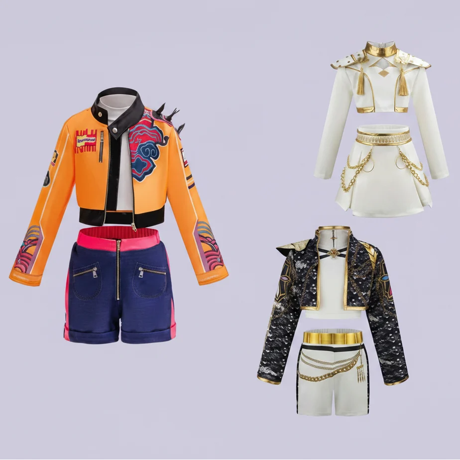 Kpop Demon Hunters Rumi Cosplay Girls Clothing Set