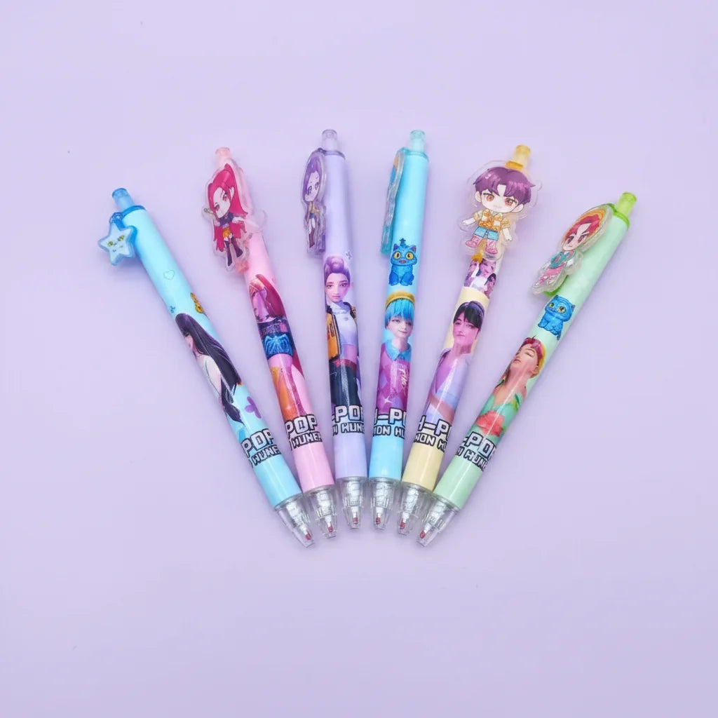 Kpop Demon Hunters Ballpoint Pen Set -  6 Pieces