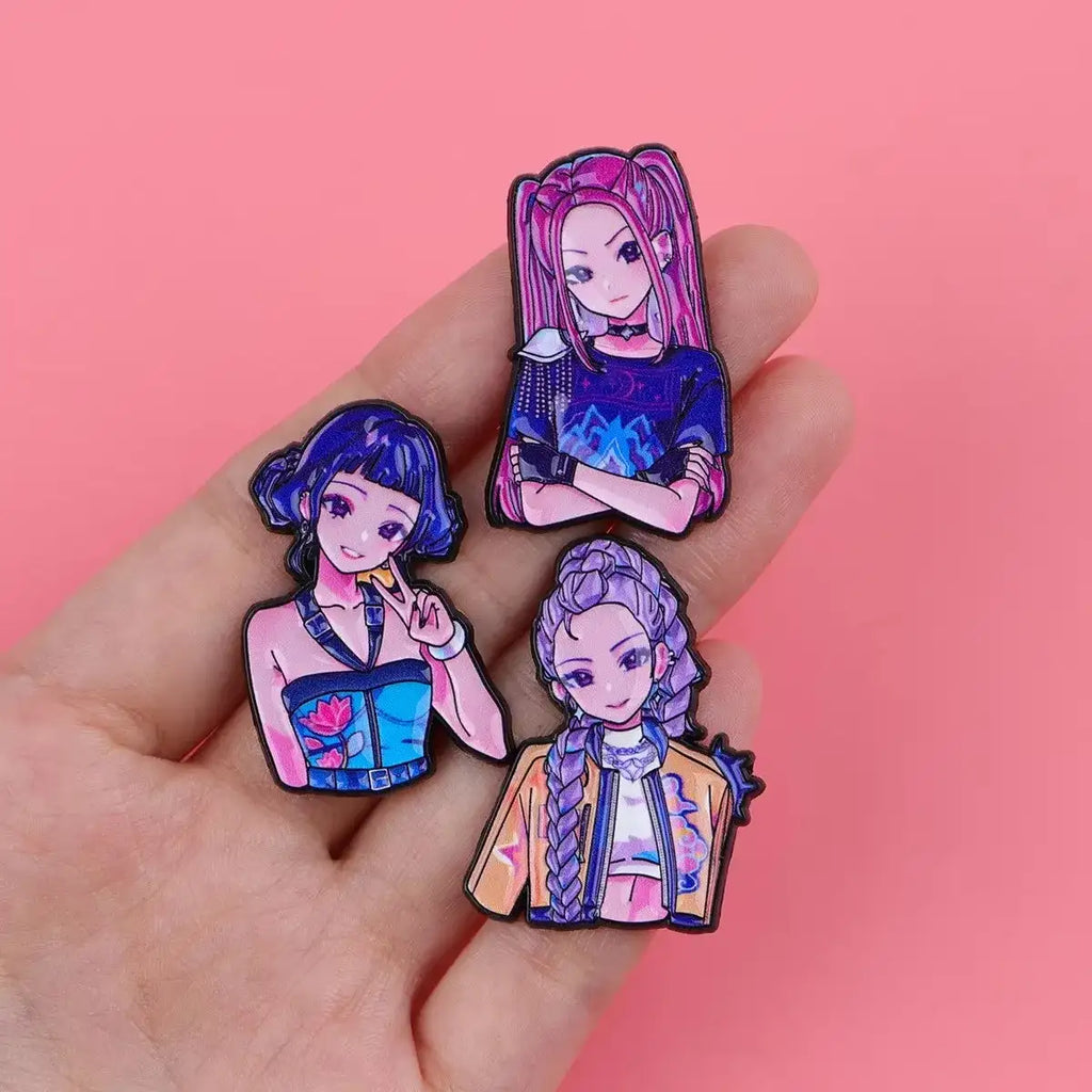 KPop Demon Hunters Huntrix Enamel Pin Badge | Bag Charm & Collectible Accessory