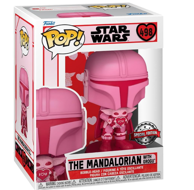 Funko POP! Star Wars: Valentines - Boba Fett - Mando With Grogu (the Child, Baby Yoda)
