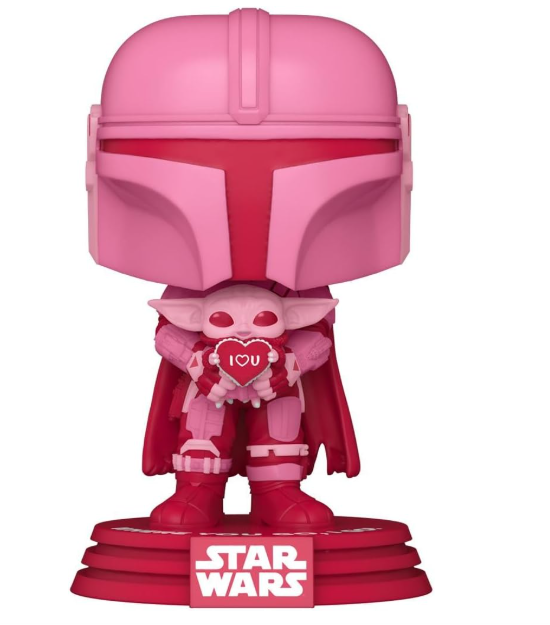 Funko POP! Star Wars: Valentines - Boba Fett - Mando With Grogu (the Child, Baby Yoda)