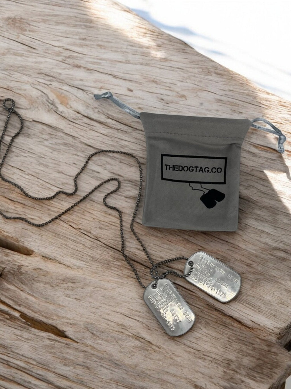 'DEAN WINCHESTER' Military Dog Tags - Cosplay Costume Prop Replica - Stainless Steel Chains Included