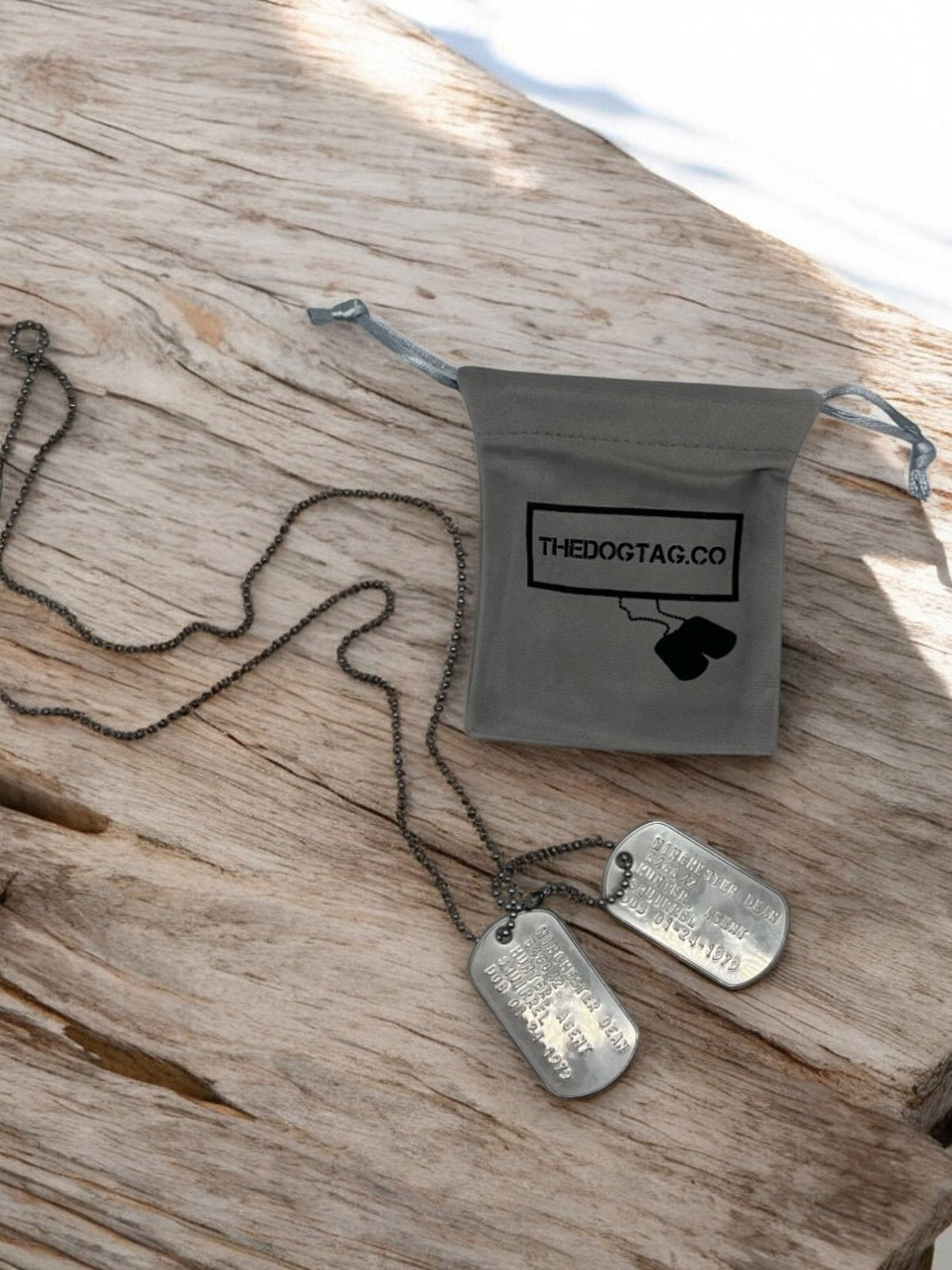 'DEAN WINCHESTER' Military Dog Tags - Cosplay Costume Prop Replica - Stainless Steel Chains Included